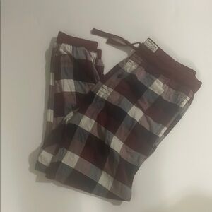 American Eagle Outfitters Burgundy Plaid Lounge Pants Size Medium